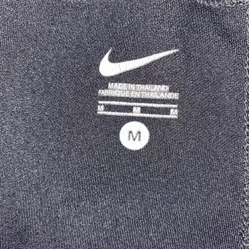 Nike Black Athletic Shorts polyester white strip on sides, side pockets  C